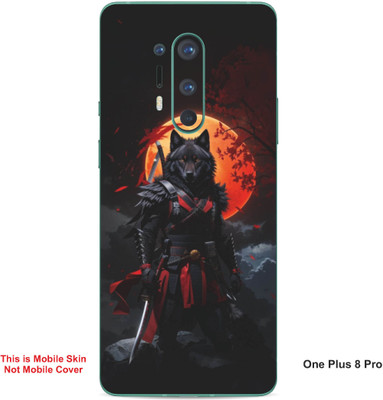 VYBE The Smart Choice One Plus 8 Pro Wolf Embossed Mobile Skin(Red & Orange 24)