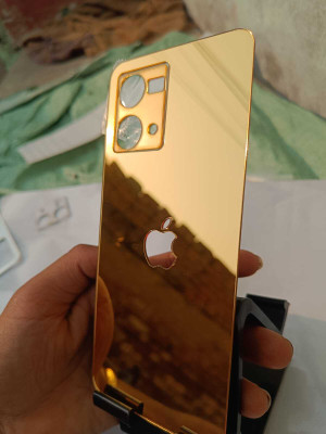 TWUAOP OPPO F21S PRO 4G MIRROR BACK PANNEL ACRYLIC SHEET Mobile Skin(Gold)