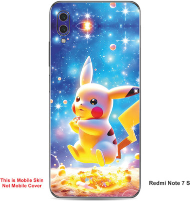 VYBE The Smart Choice Redmi Note 7S Pikachu Embossed Mobile Skin(Denim Blue A1)