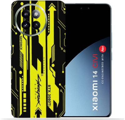 OggyBaba Xiaomi 14 Civi Mobile Skin(Cyberpunk Yellow Black)