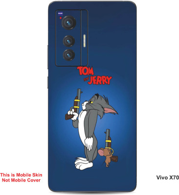 VYBE The Smart Choice Vivo X70 Tom & Jerry Embossed Mobile Skin(Fun Blue B10)