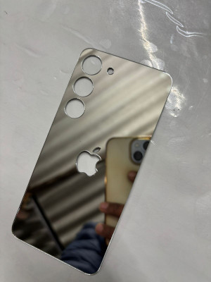 TWUAOP SAMSUNG GALAXY S23 5G MIRROR BACK PANNEL ACRYLIC SHEET APPLE Mobile Skin(Silver)