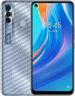 candeal mart Tecno Spark 7 Pro carbon fiber 3D back skin / Mobile Skin / Protective film Mobile Skin(Transparent)