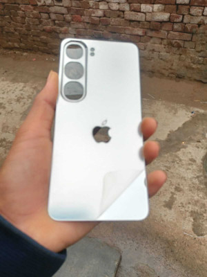 TWROP VIVO Y300 5G ACRYLIC MIRROR APPLE LOGO. Mobile Skin(Silver)