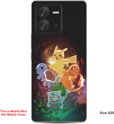 VYBE The Smart Choice Vivo V25 Pokemon Embossed Mobile Skin(Café Noir B3)