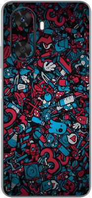 FCS Huawei Enjoy 60 Printed Back skin Mobile Skin(Red Blue Texture)
