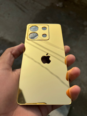 TWUAOP REDMI NOTE 13 PRO 5G MIRROR BACK PANNEL ACRYLIC SHEET APPLE Mobile Skin(Gold)