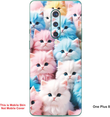VYBE The Smart Choice One Plus 8 Cat Embossed Mobile Skin(Faded Pink 23)