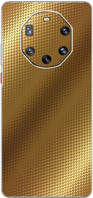FCS Huawei Mate 40 RS Porsche Printed Back skin Mobile Skin(Carbon Fiber Gold Texture)