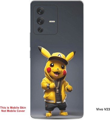 VYBE The Smart Choice Vivo V23 Pokemon Embossed Mobile Skin(Banana Yellow B18)