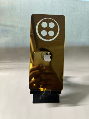 TWUAOP REALME 12X (5G) MIRROR BACK PANNEL ACRYLIC SHEET.. Mobile Skin(Gold)