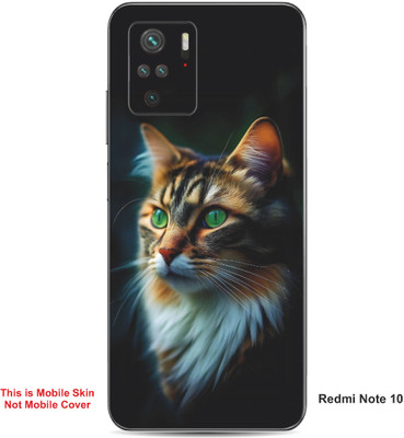 VYBE The Smart Choice Redmi Note 10 Cat Embossed Mobile Skin(Light Slate Grey 19)