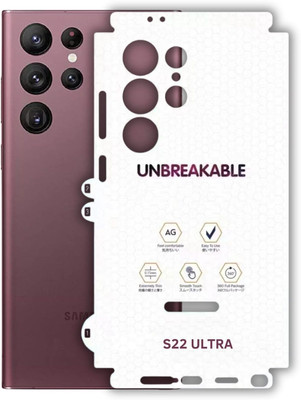 A3sprime Back Screen Guard for Samsung Galaxy S22 Ultra 5G, |Full Coverage Unbreakable Soft Transparent Matte Finish Back and Side Skin Protector|(Pack of 1)