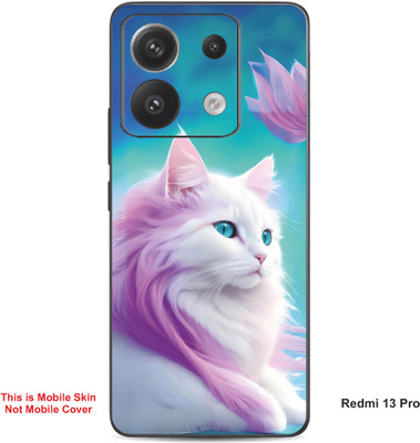 VYBE The Smart Choice Redmi 13 Pro Cat Embossed Mobile Skin(Pink Swan 8)