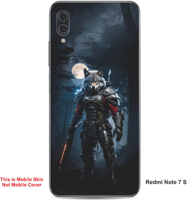 VYBE The Smart Choice Redmi Note 7 S Wolf Embossed Mobile Skin(Faded Blue 12)