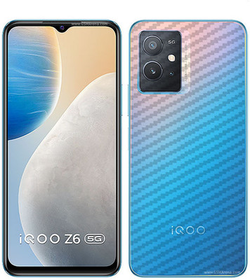candeal mart vivo iQOO Z6 5G carbon fiber 3D back skin / sticker wrap / Protective film Mobile Skin(Transparent)