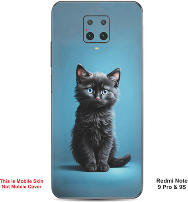 VYBE The Smart Choice Redmi Note 9S Cat Embossed Mobile Skin(Black & Blue 17)