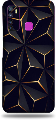 TJ CREATION Infinix Hot 9 Pro Mobile Skin(Ultra Super Black Abstract Shape Skin With High Matte Finish.)