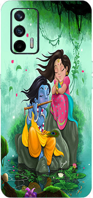 TJ CREATION Realme X7 MAX 5G Mobile Skin(Ultra Super Radha Sang Kanha With High Matte Finish.)