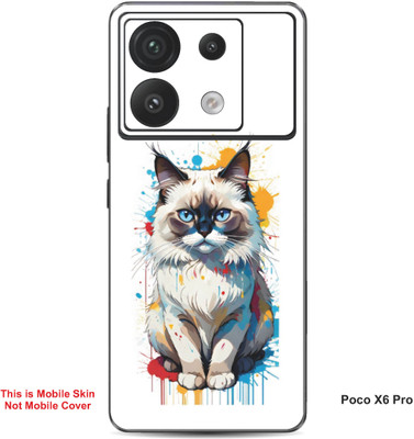 VYBE The Smart Choice Poco X6 Pro Cat Embossed Mobile Skin(Light Grey 2)