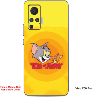 VYBE The Smart Choice Vivo X50 Pro Tom & Jerry Embossed Mobile Skin(Carrot Orange B8)
