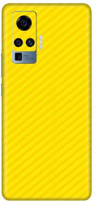 Vcare GadGets Vivo X50 Pro Mobile Skin(Fiber Carbon Yellow)