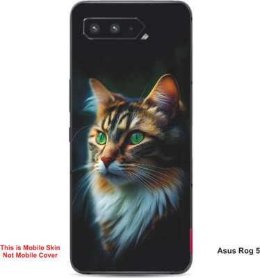 VYBE The Smart Choice Asus Rog 5 Cat Embossed Mobile Skin(Light Slate Grey 4)