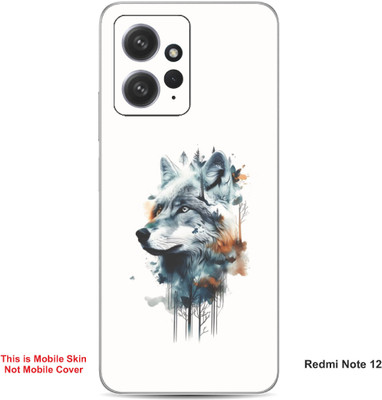 VYBE The Smart Choice Redmi Note 12 Fox Embossed Mobile Skin(White & Light Blue 21)