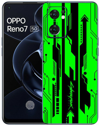 FCS Oppo Reno7 5G Printed Back Skin: Cyber Punk Green Mobile Skin(Cyber Punk Green Skin)