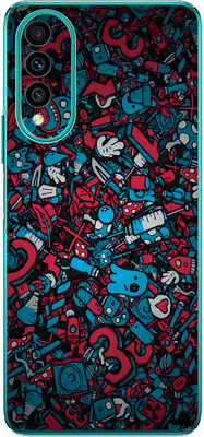 FCS Huawei nova 10z Printed Back skin Mobile Skin(Red Blue Texture)