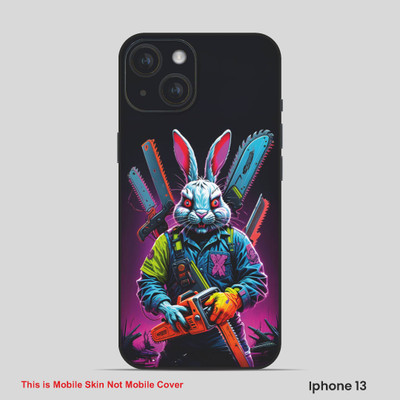 VYBE The Smart Choice iPhone 13 Rabbit Embossed Mobile Skin(Macaw Blue, White 3)