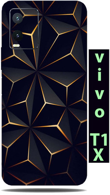 BugguSkin Vivo T1x Mobile Skin(Ultra Super Black Abstract Shape Skin With High Matte Finish.)
