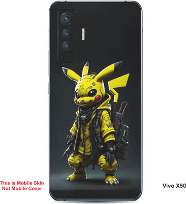 VYBE The Smart Choice Vivo X50 Pikachu Embossed Mobile Skin(Bird Yellow B7)