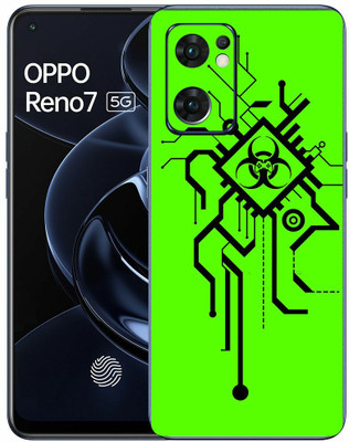 FCS Oppo Reno7 5G Printed Back Skin: Green Tato Mobile Skin(Green Tato Skin)