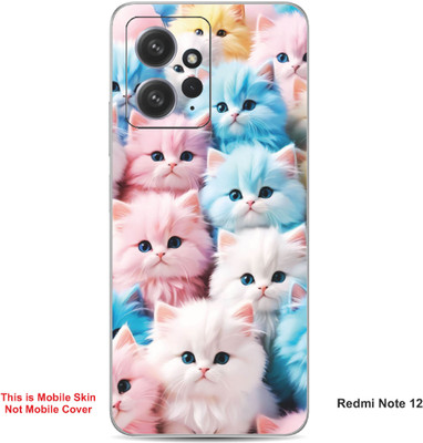 VYBE The Smart Choice Redmi Note 12 Cat Embossed Mobile Skin(Faded Pink 21)