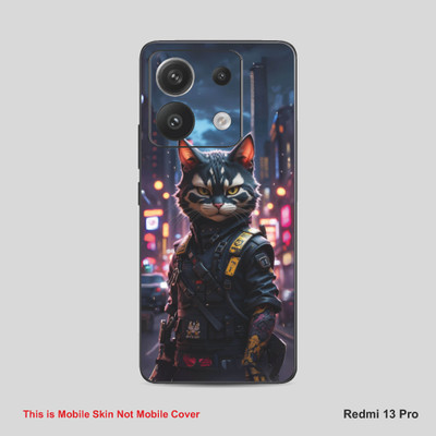 VYBE The Smart Choice Redmi 13 Anime Ninja Cat Mobile Skin Mobile Skin(Pinkish Purple, Dusty Grey A18)