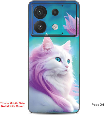 VYBE The Smart Choice Poco X6 Cat Embossed Mobile Skin(Faded Pink 1)