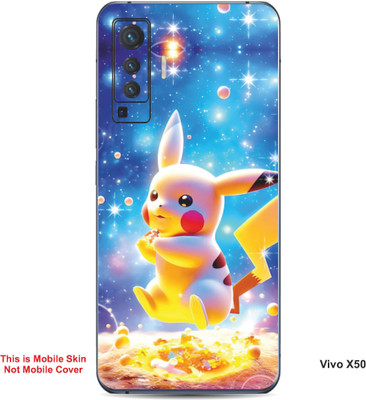 VYBE The Smart Choice Vivo X50 Pikachu Embossed Mobile Skin(Denim Blue B7)