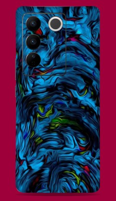 SkinoMania Vivo V27 Pro 5G Mobile Skin(Multicolor Blue-Lava)