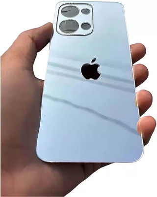 Mokteck OPPO RENO 13 5G SILVER_Glossy Glass Finish Back Panel Skin with Logo Mobile Skin(Silver)