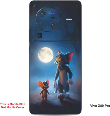 VYBE The Smart Choice Vivo X80 ProTom & Jerry Embossed Mobile Skin(Dark Slate Grey B13)