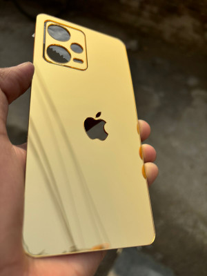 TWUAOP REDMI NOTE 12 PRO PLUS 5G ACRYLIC MIRROR BACK PANNEL Mobile Skin(Gold)