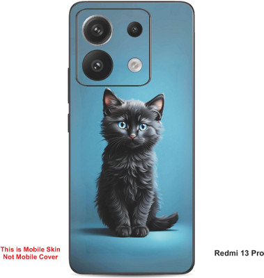 VYBE The Smart Choice Redmi 13 Pro Cat Embossed Mobile Skin(Black & Blue 8)
