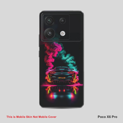 VYBE The Smart Choice Poco X6 Pro Car Mobile Skin Mobile Skin(Tealish Blue, Charcoal A16)