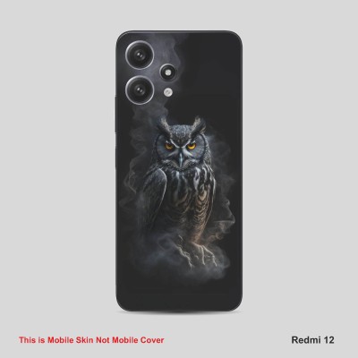 VYBE The Smart Choice Redmi 12 Owl Mobile Skin Mobile Skin(Charcoal Grey A17)