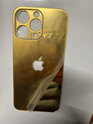 TWUAOP I PHONE 13 PRO MAX ACRYLIC MIRROR BACK PANNEL APPLE Mobile Skin(Gold)
