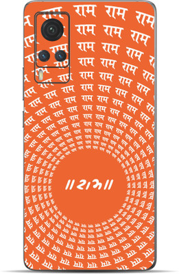 VYBE Vivo X60 Shree Ram Mobile Skin Mobile Skin(Flame Orange 37)