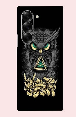 OggyBaba Samsung Galaxy Z Fold7 Mobile Skin(Black Angry Owl)