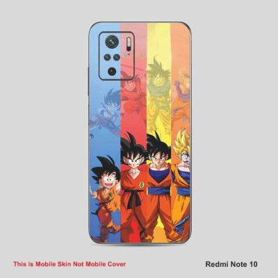 VYBE The Smart Choice Redmi Note 10 Goku Mobile Skin Mobile Skin(Cyan Blue, Red, Yellow A29)