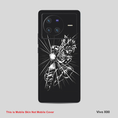 VYBE The Smart Choice Vivo 80X Goku Mobile Skin Mobile Skin(Black & White 16)